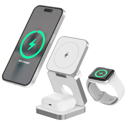Magnetic Collapsible Wireless Charger - White