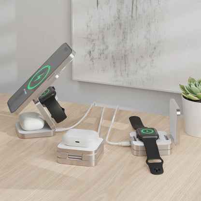 Magnetic Collapsible Wireless Charger - White