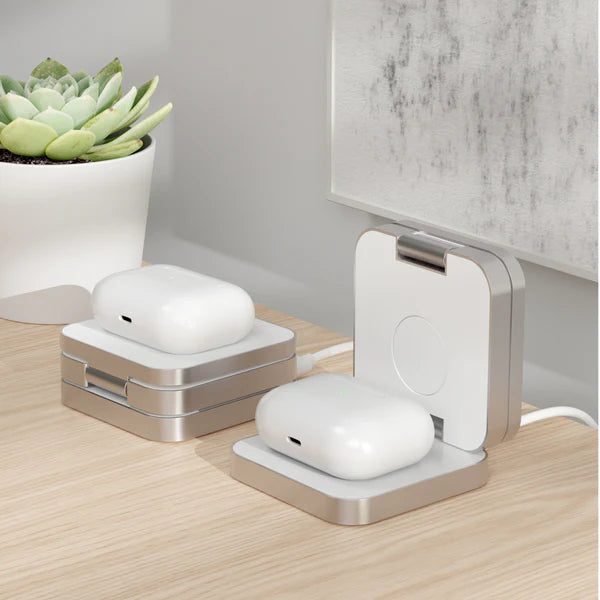 Magnetic Collapsible Wireless Charger - White