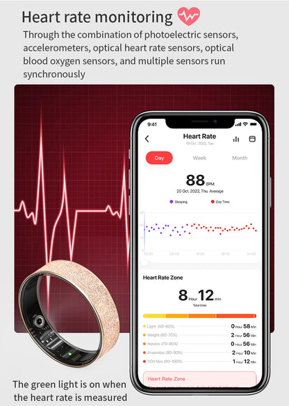 Smart Ring for Women Fitness Ring Ladies Smart Ring Heart Rate Monitor Blo-Oxy Sleep Tracker Multi-Sport Calories Step Counter