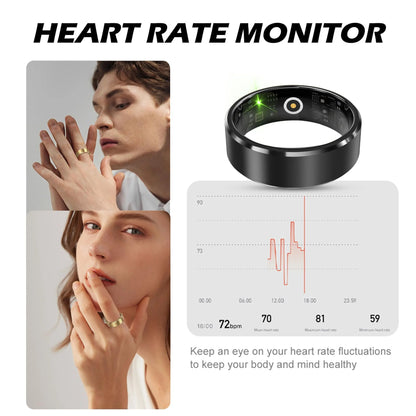 Smart Ring for Men Women Gold Fitness Ring Android iOS Fitness Tracker Pedometer Heart Rate Blood Oxygen Sleep Monitor Step Counter Activity Tracker